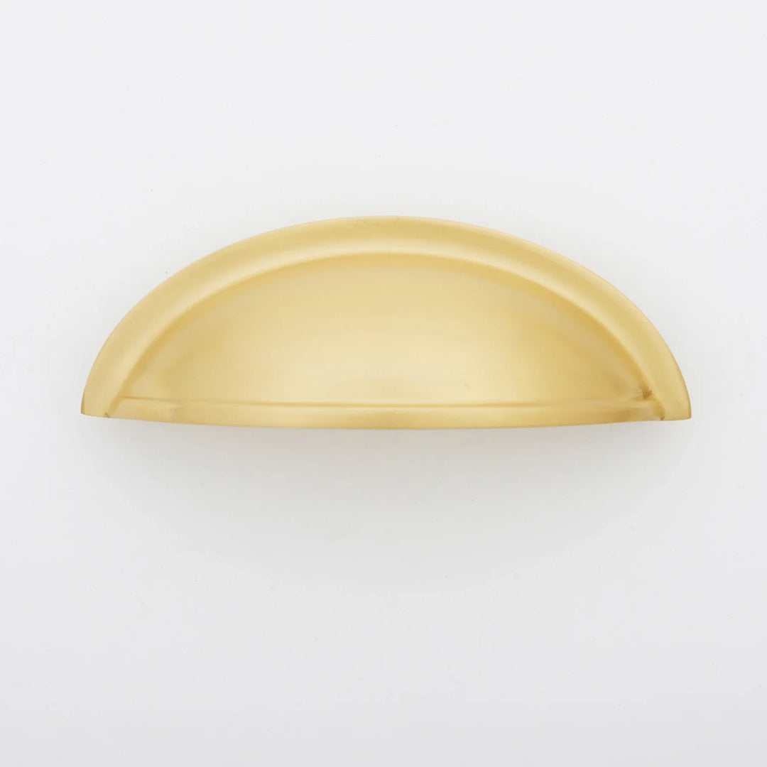 Elizabeth Solid Brass Cup Pull Cabinet Hardware Kay Hardware - VCU 2" Center Satin Brass