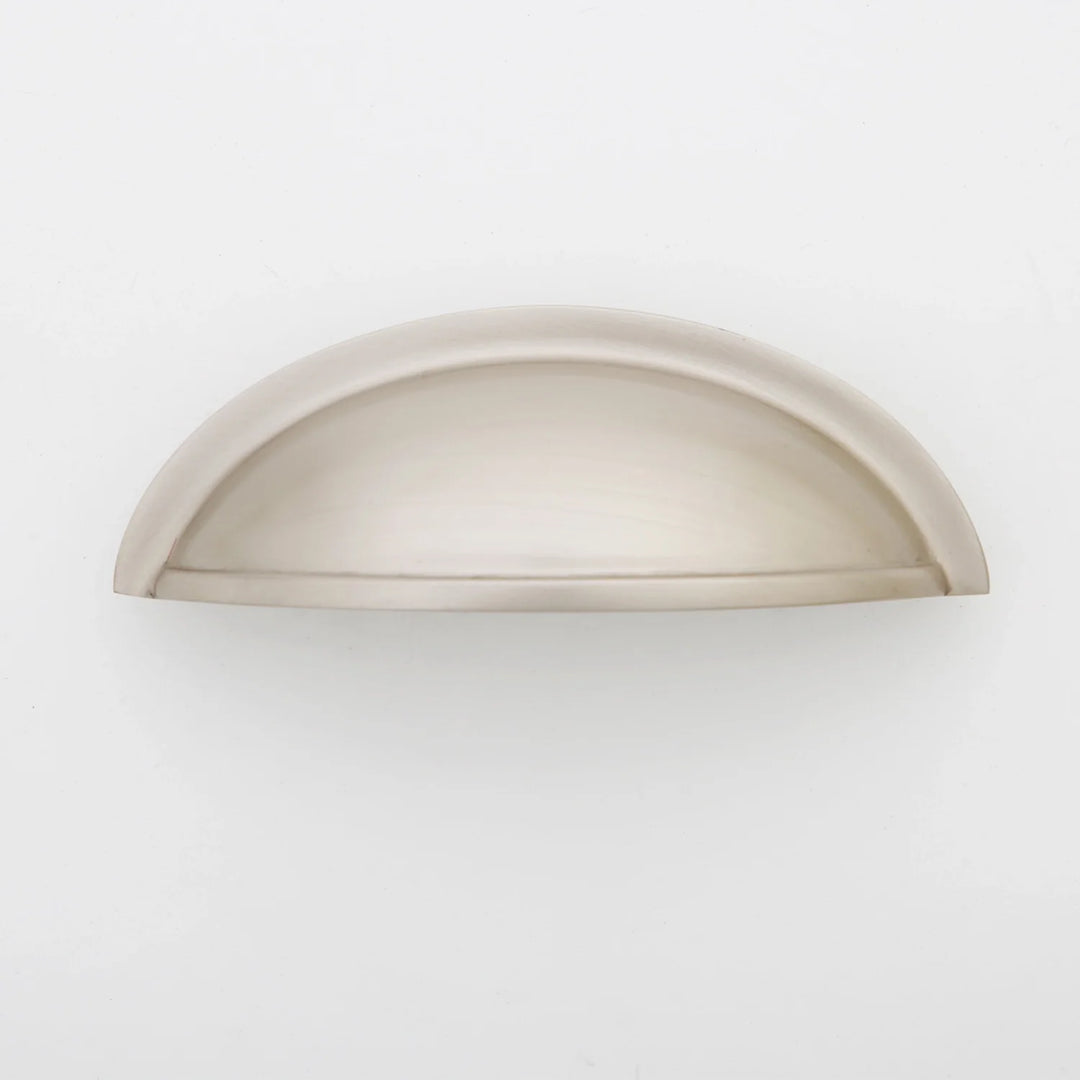 Elizabeth Solid Brass Cup Pull Cabinet Hardware Kay Hardware - VCU 2" Center Satin Nickel