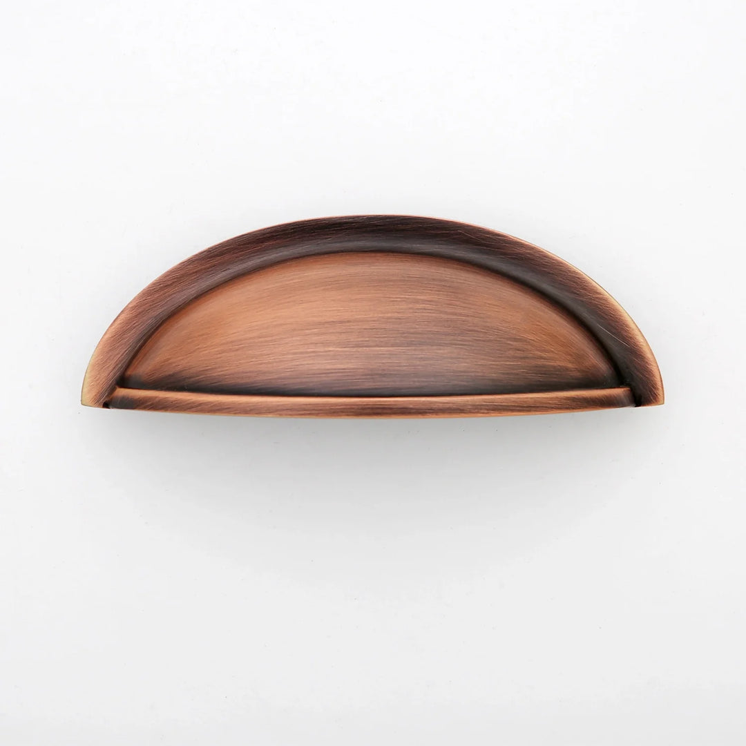 Elizabeth Solid Brass Cup Pull Cabinet Hardware Kay Hardware - VCU 2" Center Antique Copper