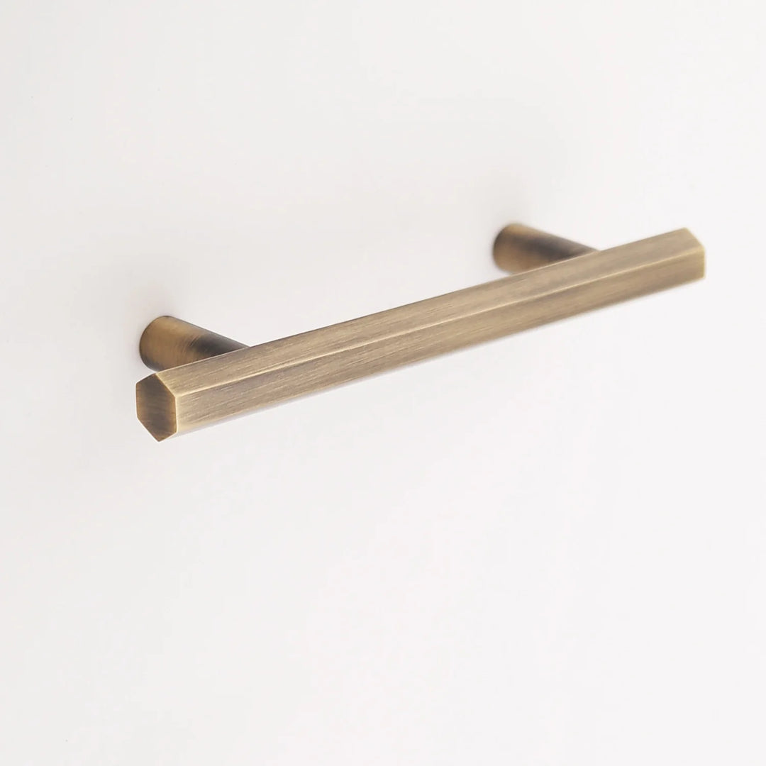 Abigail Solid Brass Drawer Pull Cabinet Hardware Kay Hardware - VCU 3.75" Center Antique Brass