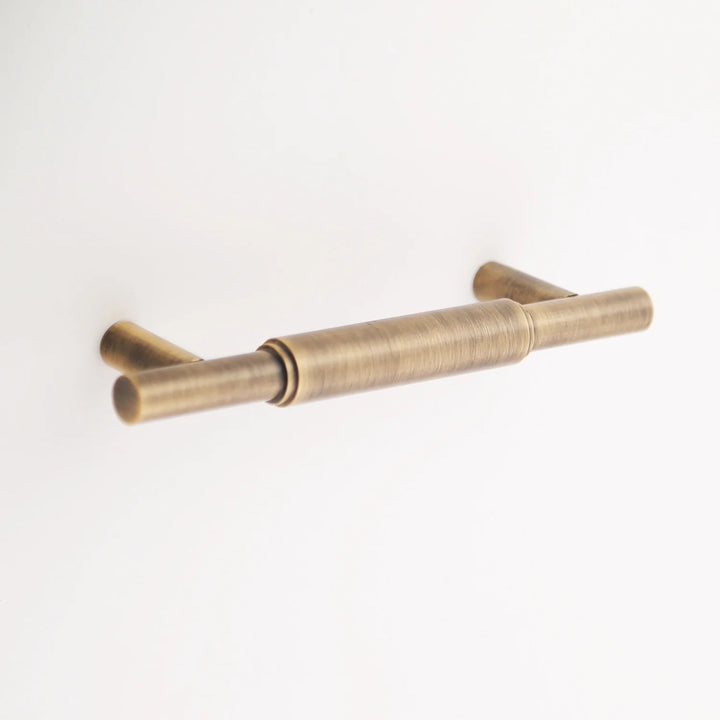 Hanna Solid Brass Drawer Pull Cabinet Hardware Kay Hardware - VCU 3.75" Center Antique Brass