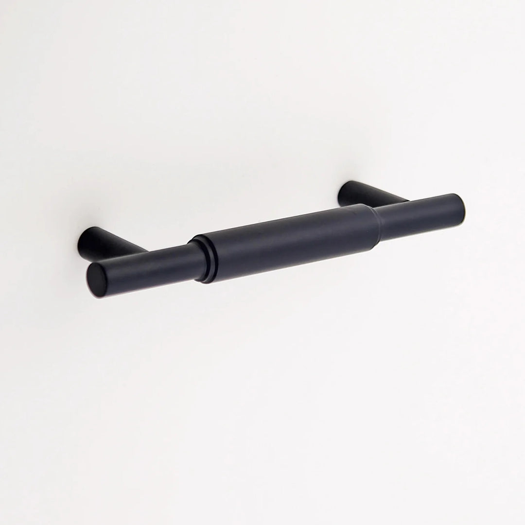 Hanna Solid Brass Drawer Pull Cabinet Hardware Kay Hardware - VCU 3.75" Center Matte Black