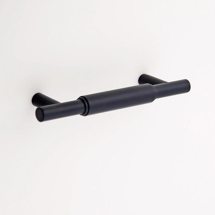 Hanna Solid Brass Drawer Pull Cabinet Hardware Kay Hardware - VCU 3.75" Center Matte Black