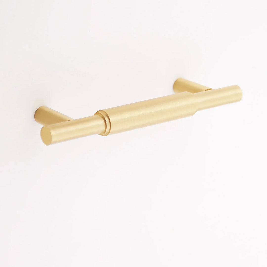 Hanna Solid Brass Drawer Pull Cabinet Hardware Kay Hardware - VCU 3.75" Center Satin Brass