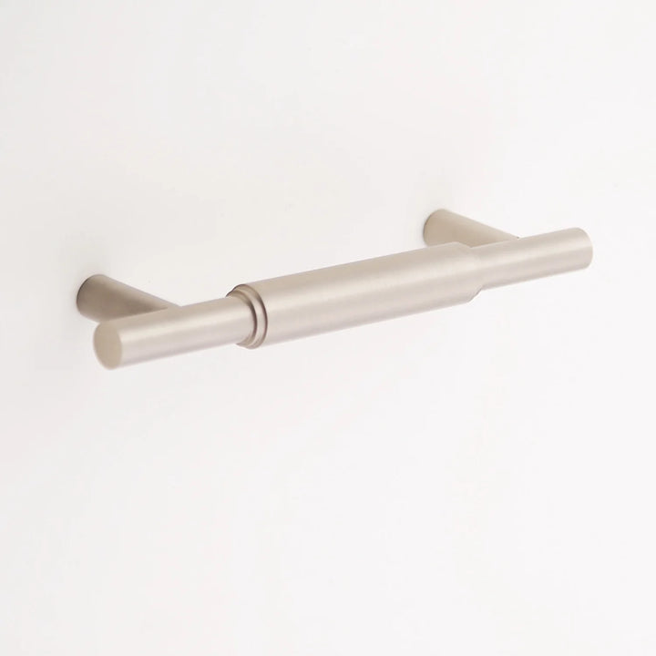 Hanna Solid Brass Drawer Pull Cabinet Hardware Kay Hardware - VCU 3.75" Center Satin Nickel
