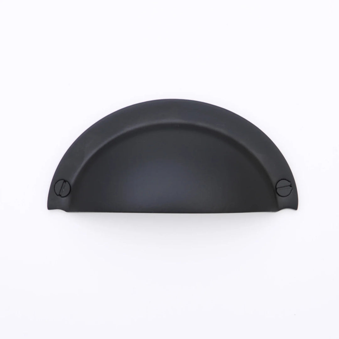 Cora Cup Solid Brass Drawer Pull Cabinet Hardware Kay Hardware - VCU Matte Black