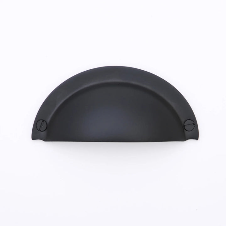 Cora Cup Solid Brass Drawer Pull Cabinet Hardware Kay Hardware - VCU Matte Black