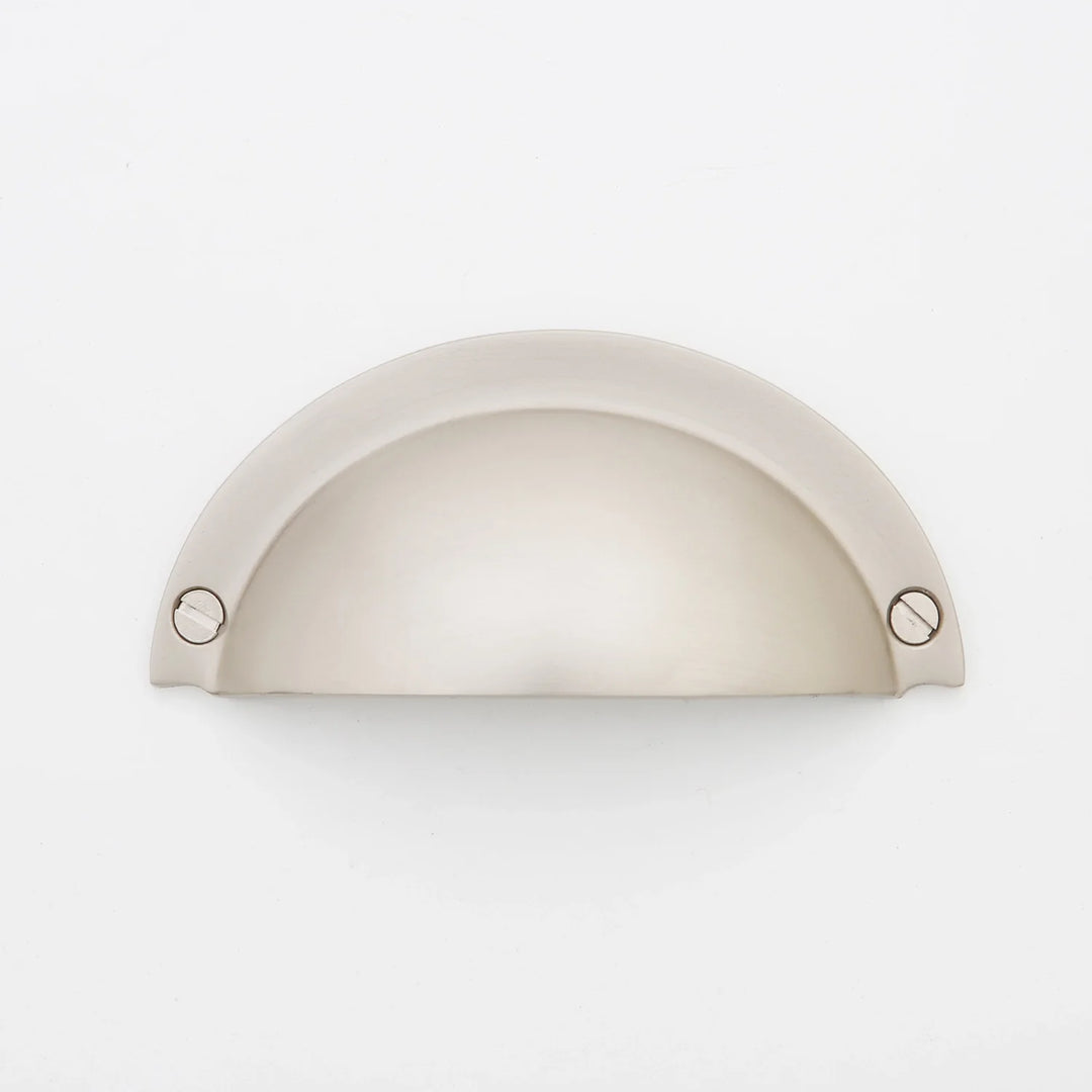 Cora Cup Solid Brass Drawer Pull Cabinet Hardware Kay Hardware - VCU Polished Nickel