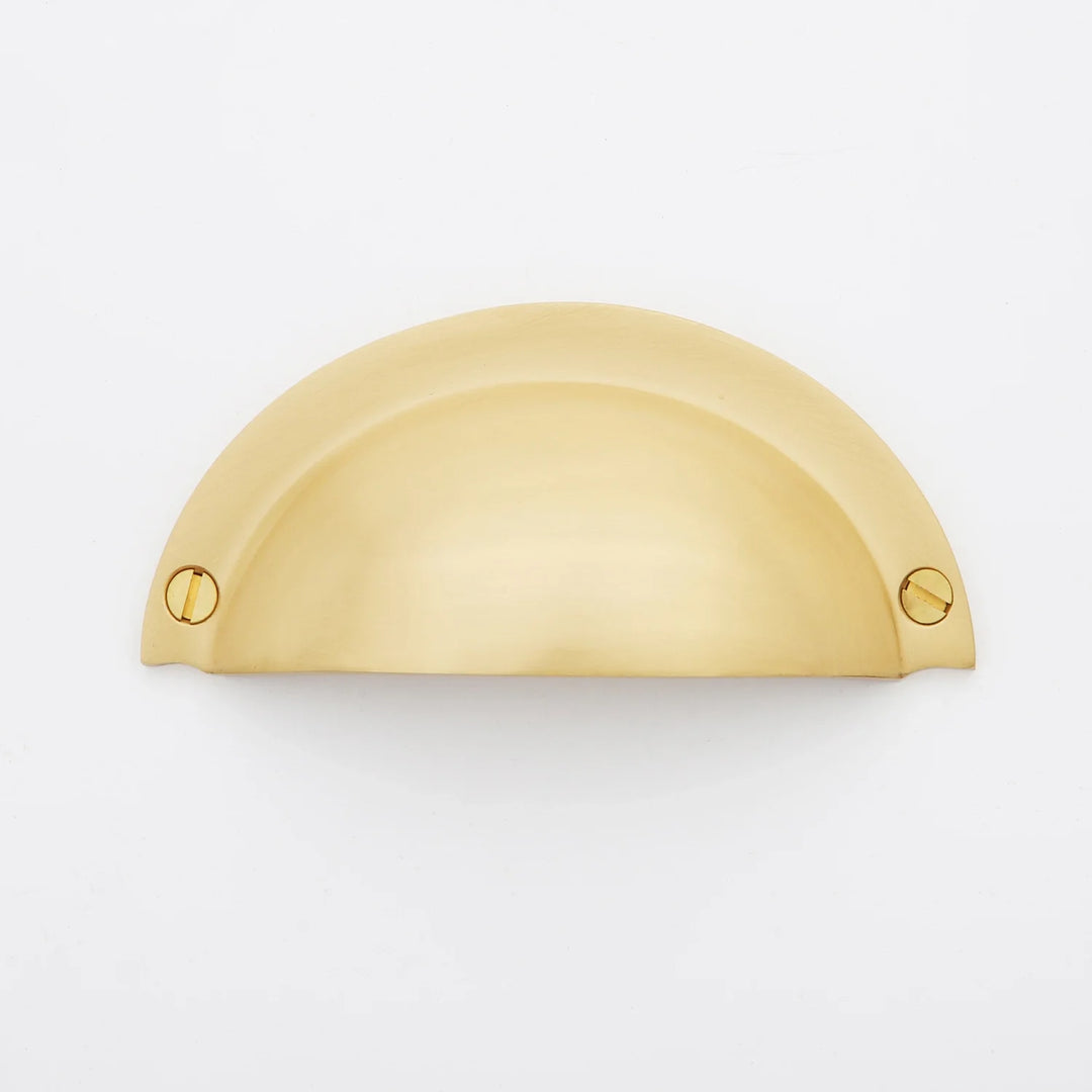 Cora Cup Solid Brass Drawer Pull Cabinet Hardware Kay Hardware - VCU Satin Brass