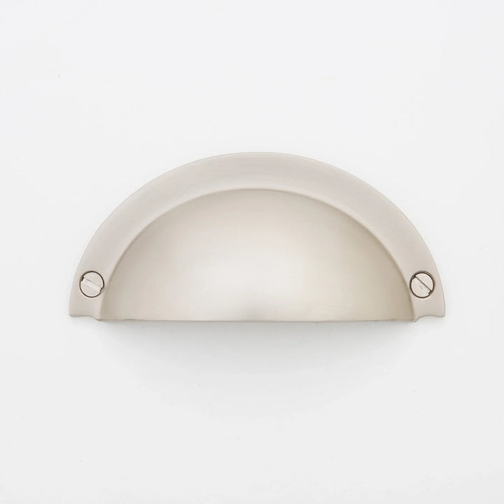 Cora Cup Solid Brass Drawer Pull Cabinet Hardware Kay Hardware - VCU Satin Nickel