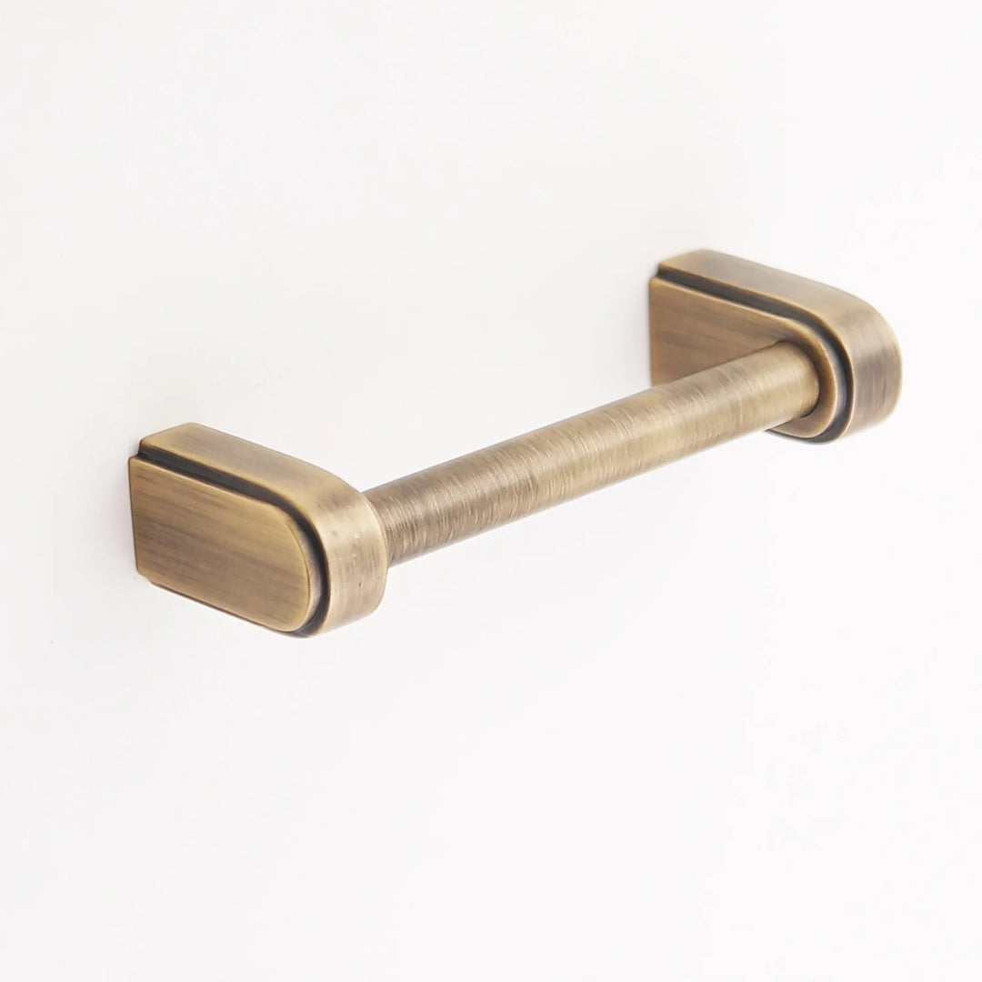 Elsa Solid Brass Drawer Pull Cabinet Hardware Kay Hardware - VCU 3.75" Center Antique Brass