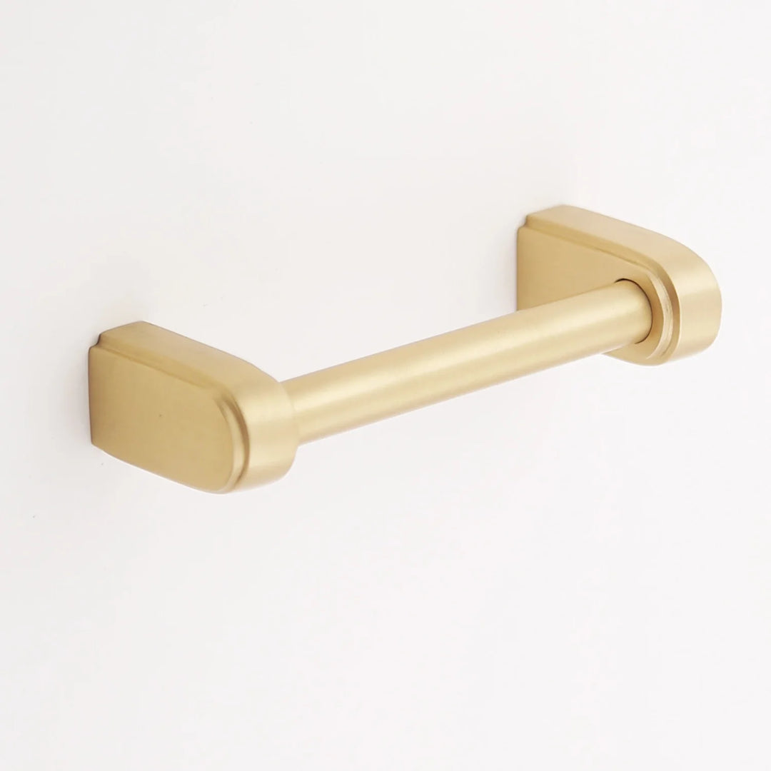 Elsa Solid Brass Drawer Pull Cabinet Hardware Kay Hardware - VCU 3.75" Center Satin Brass