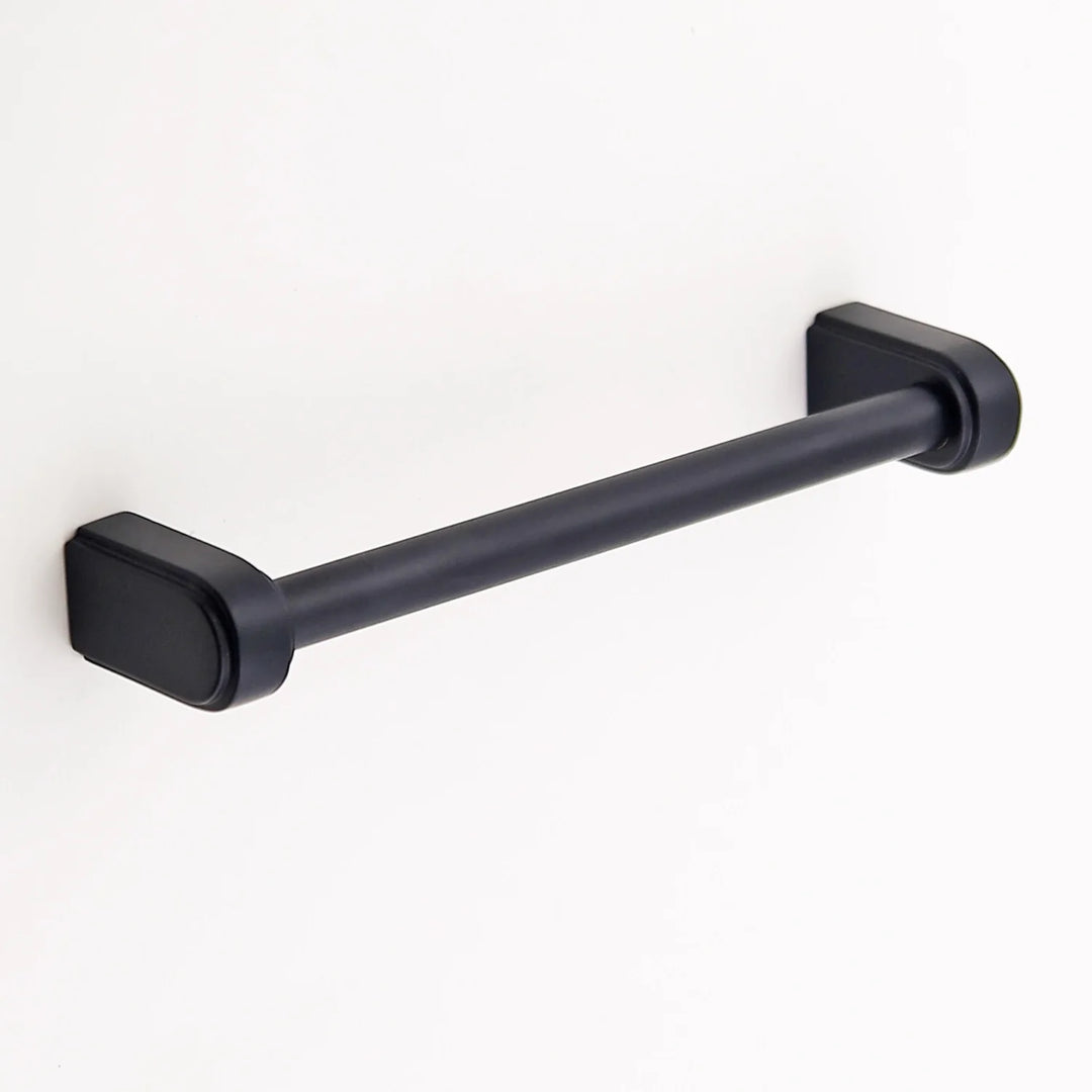 Elsa Solid Brass Drawer Pull Cabinet Hardware Kay Hardware - VCU 6" Center Matte Black