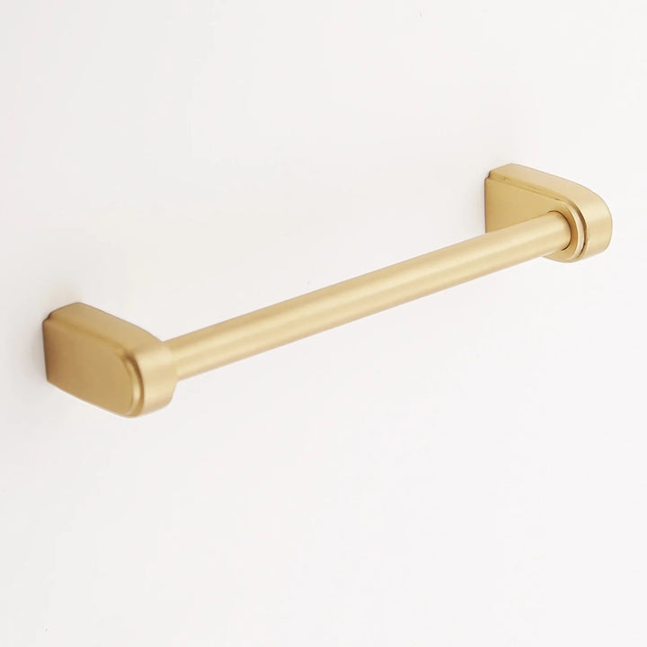 Elsa Solid Brass Drawer Pull Cabinet Hardware Kay Hardware - VCU 6" Center Satin Brass