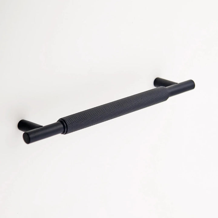 Grayson Knurled Solid Brass Drawer Pull Cabinet Hardware Kay Hardware - VCU Matte Black