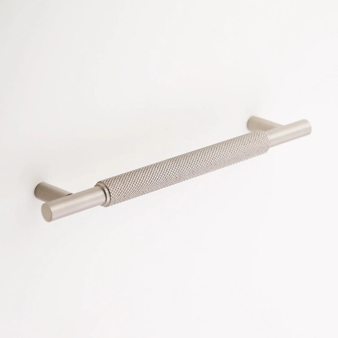 Grayson Knurled Solid Brass Drawer Pull Cabinet Hardware Kay Hardware - VCU Polished Nickel