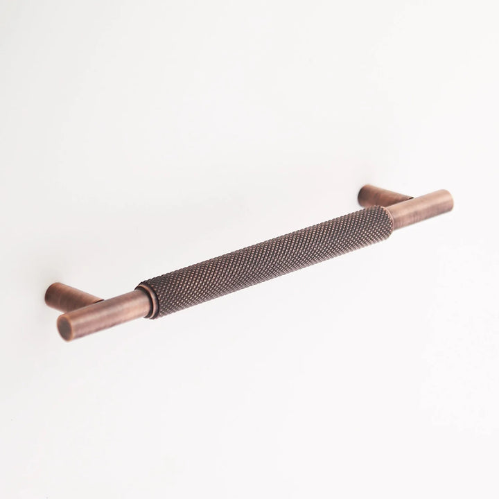 Grayson Knurled Solid Brass Drawer Pull Cabinet Hardware Kay Hardware - VCU Antique Copper