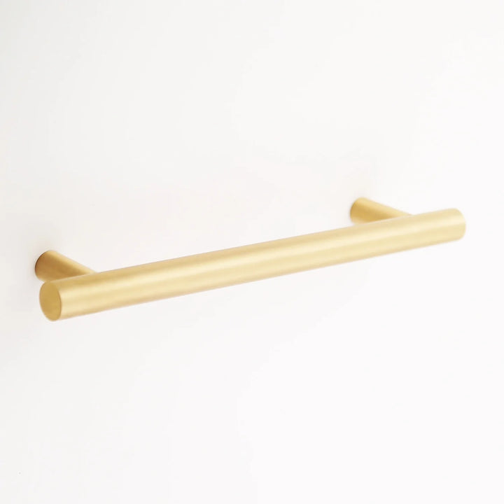 Katia Solid Brass Drawer Pull Cabinet Hardware Kay Hardware - VCU 6" Center Satin Brass