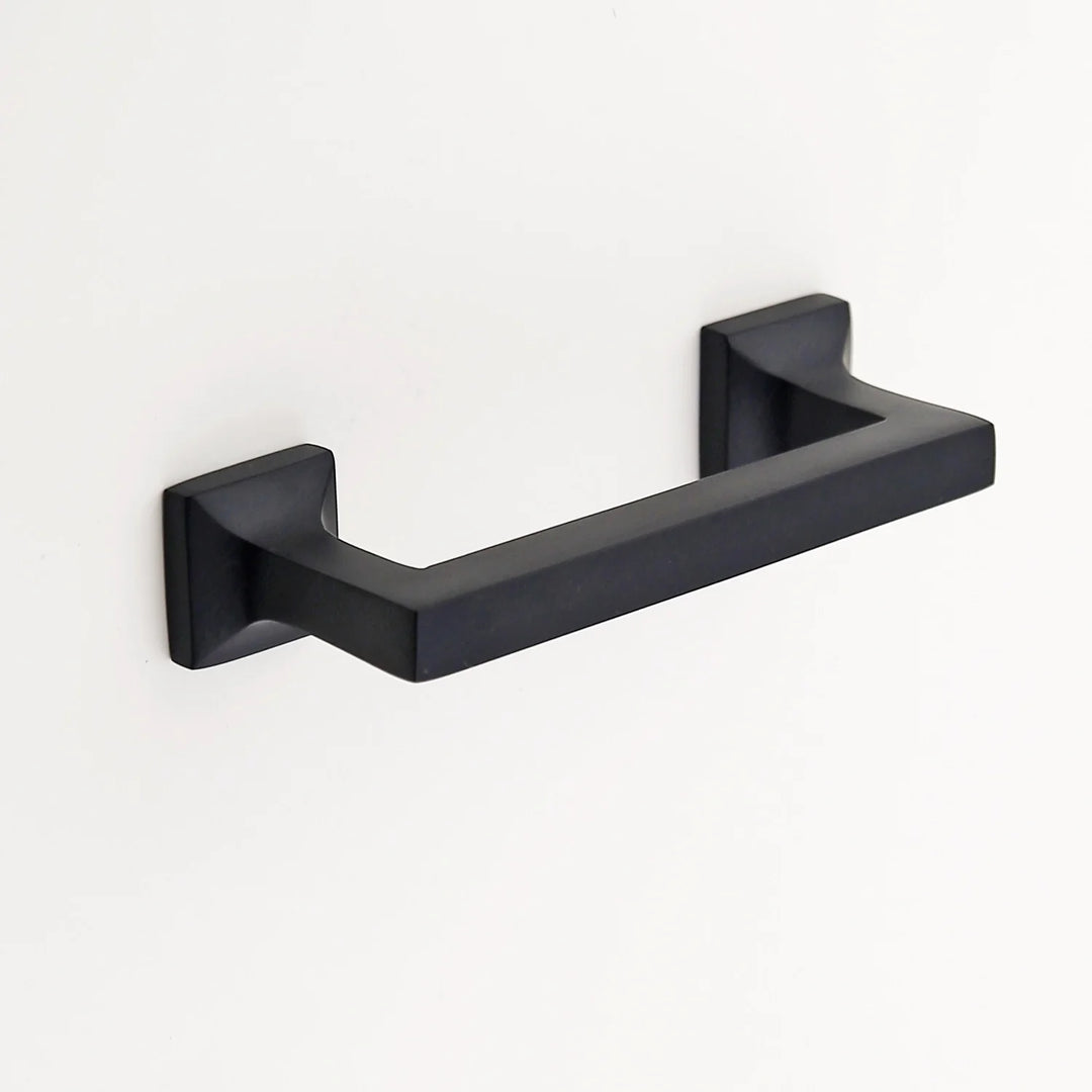 Craftsman Solid Brass Drawer Pull Cabinet Hardware Kay Hardware - VCU 4" Center Matte Black