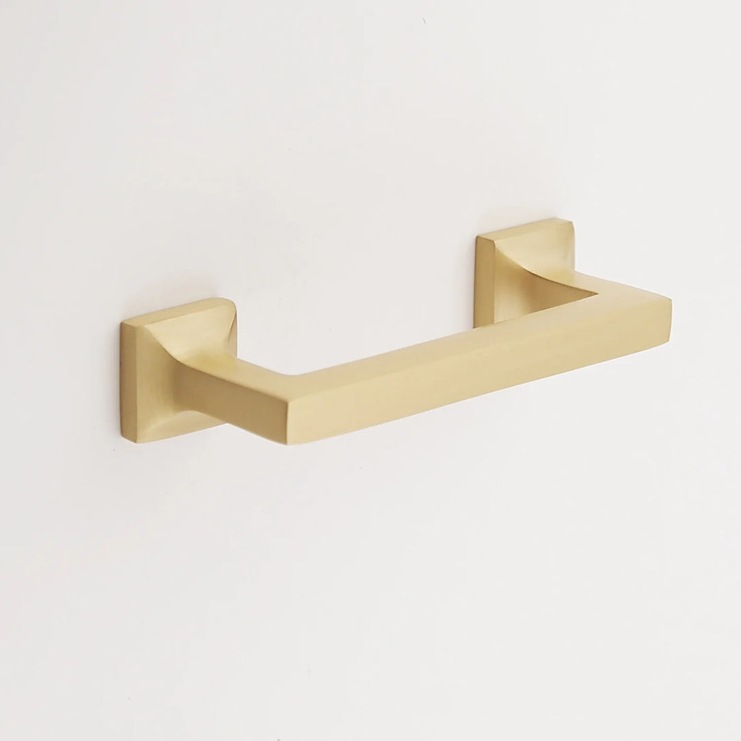 Craftsman Solid Brass Drawer Pull Cabinet Hardware Kay Hardware - VCU 4" Center Satin Brass
