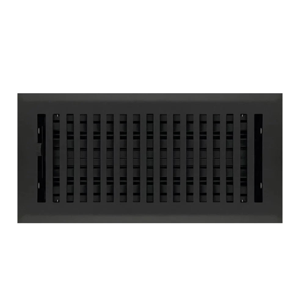 Contemporary Steel Floor and Wall Registers Vent Cover Steel Plated (Wholesale Registers) - VCU 2 x 10 (Overall: 3.375 x 11.25) Flat Black