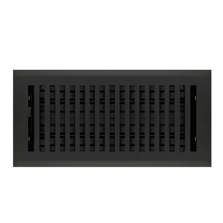 Contemporary Steel Floor and Wall Registers Vent Cover Steel Plated (Wholesale Registers) - VCU 2 x 10 (Overall: 3.375 x 11.25) Flat Black