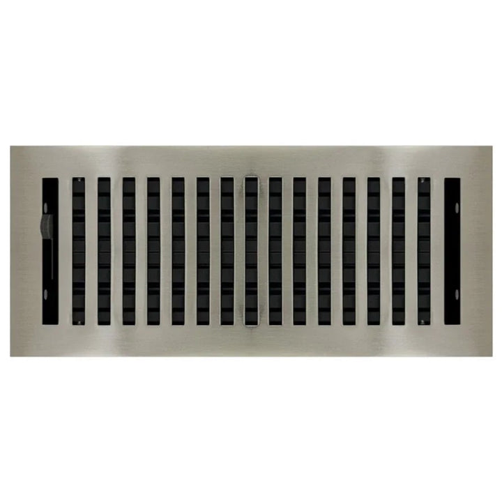 Contemporary Steel Floor and Wall Registers Vent Cover Steel Plated (Wholesale Registers) - VCU 2 x 10 (Overall: 3.375 x 11.25) Brushed Nickel