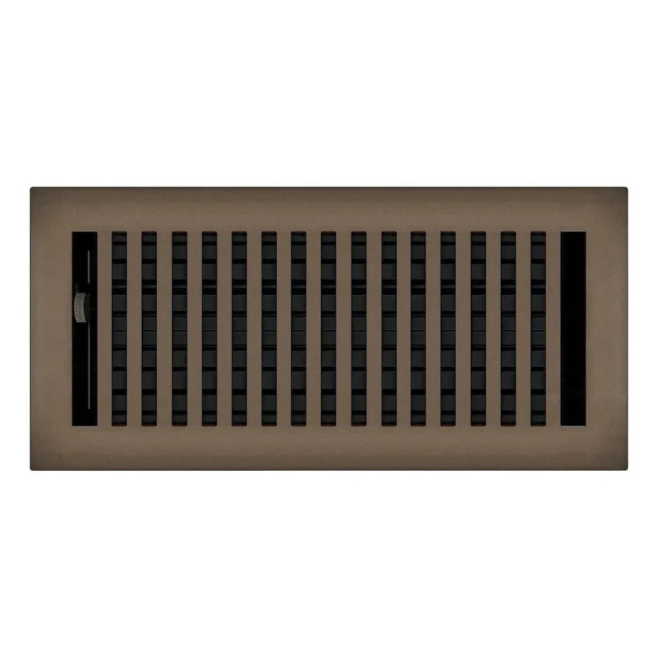 Contemporary Steel Floor and Wall Registers Vent Cover Steel Plated (Wholesale Registers) - VCU 2 x 10 (Overall: 3.375 x 11.25) Oil Rubbed Bronze
