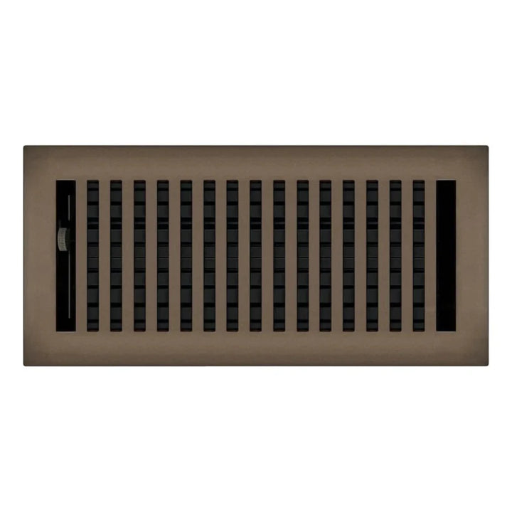 Contemporary Steel Floor and Wall Registers Vent Cover Steel Plated (Wholesale Registers) - VCU 2 x 10 (Overall: 3.375 x 11.25) Oil Rubbed Bronze