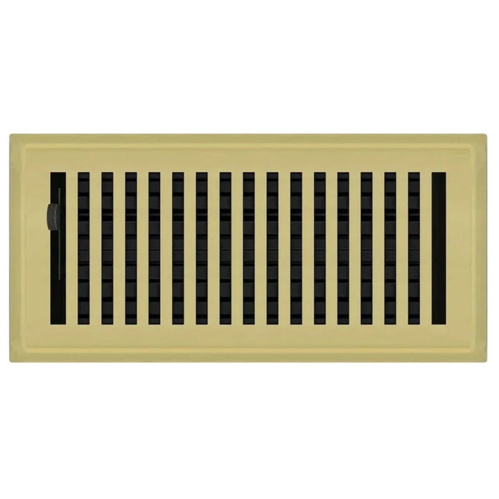 Contemporary Steel Floor and Wall Registers Vent Cover Steel Plated (Wholesale Registers) - VCU 2 x 10 (Overall: 3.375 x 11.25) Polished Brass