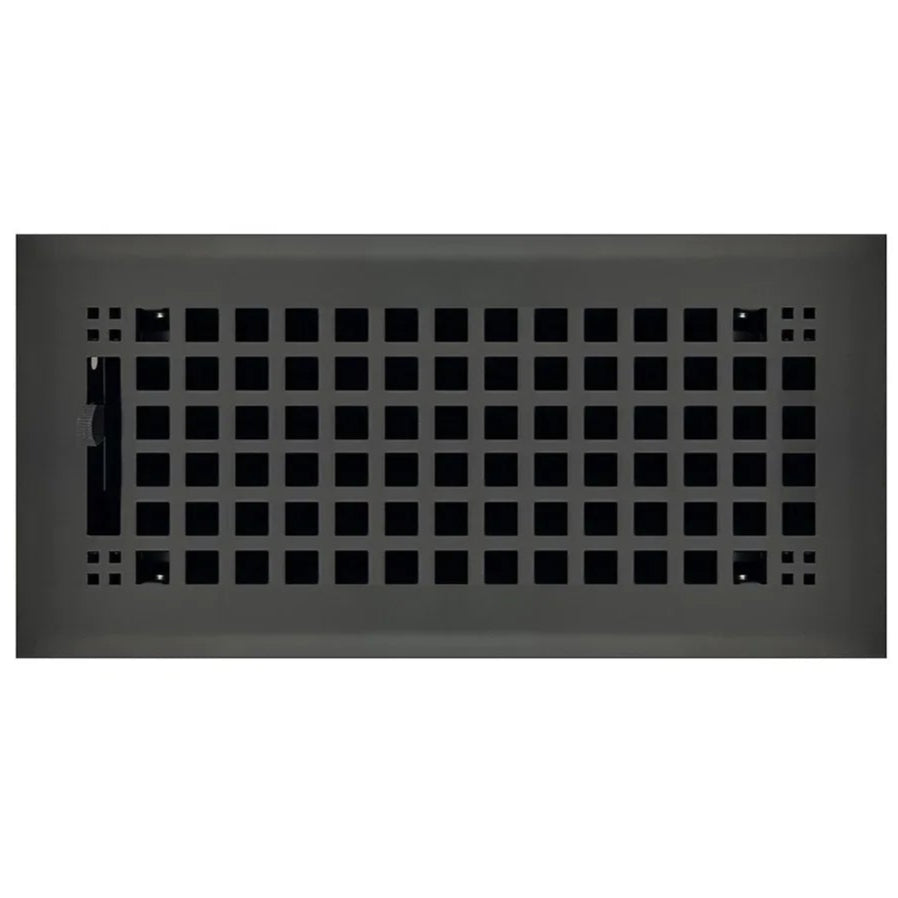 Mission Steel Floor and Wall Registers Vent Cover Steel Plated (Wholesale Registers) - VCU 2 x 12 (Overall: 3.5 x 13.125) Flat Black
