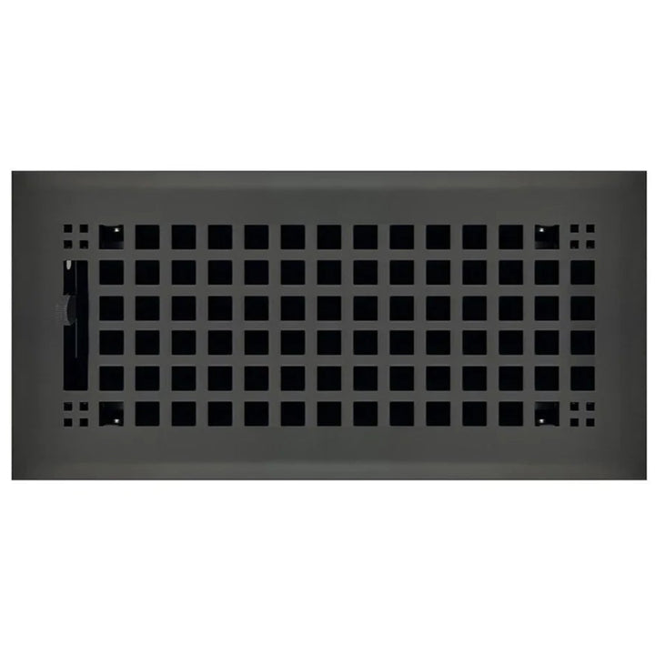 Mission Steel Floor and Wall Registers Vent Cover Steel Plated (Wholesale Registers) - VCU 2 x 12 (Overall: 3.5 x 13.125) Flat Black