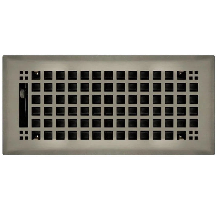 Mission Steel Floor and Wall Registers Vent Cover Steel Plated (Wholesale Registers) - VCU 2 x 12 (Overall: 3.5 x 13.125) Brushed Nickel