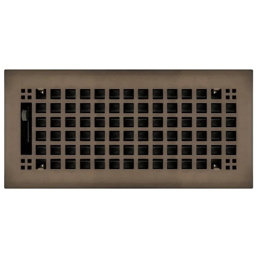 Mission Steel Floor and Wall Registers Vent Cover Steel Plated (Wholesale Registers) - VCU 2 x 12 (Overall: 3.5 x 13.125) Oil Rubbed Bronze
