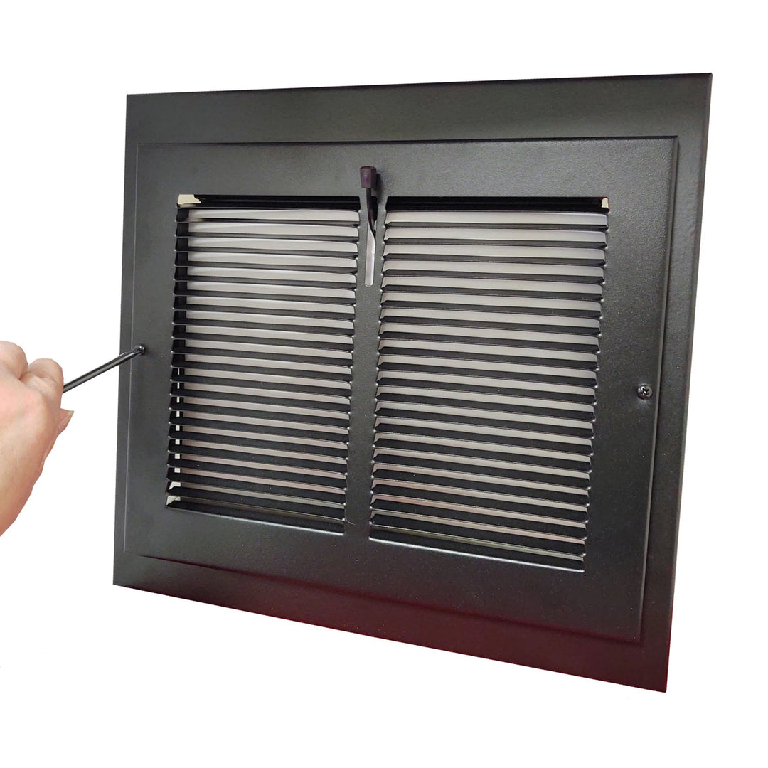 Linear Steel Gravity Register Gravity Register Steel Plated (Wholesale Registers) - VCU 10 x 8 (13 W x 12 H Overall) Black