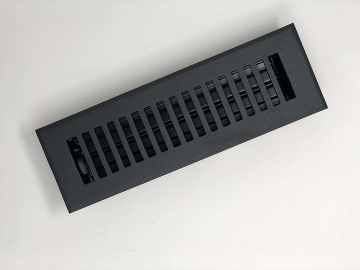 Madelyn Carter Black Contemporary Floor - Wall Vent Covers (Cast Aluminum) Vent Cover Kay Hardware - VCU 2 x 10 (Overall 3.75 x 11.5) Black
