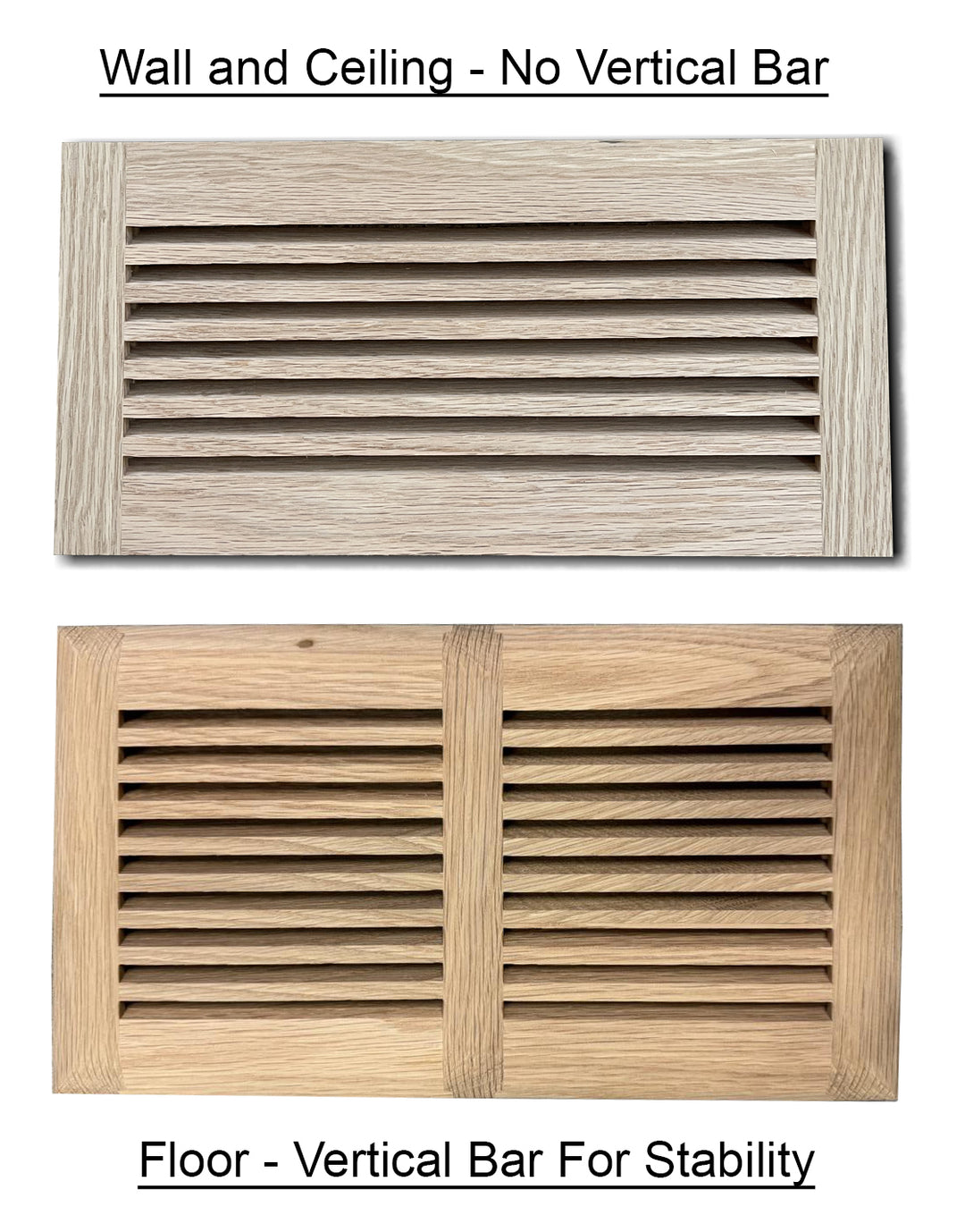 Wood Designs One Way Linear Flush Mount Slab Vent Cover Flush No Frame Vent Cover Grillworks, Inc - VCU