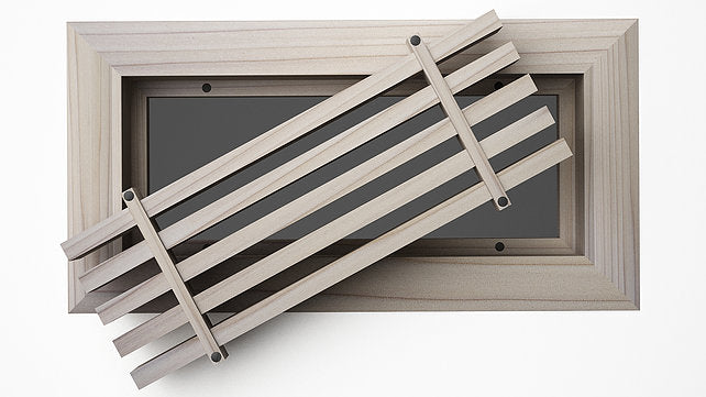 Angled Bar Surface Mount Wood Grilles - Ceiling and Wall Surface Mount Grille Vexell - VCU