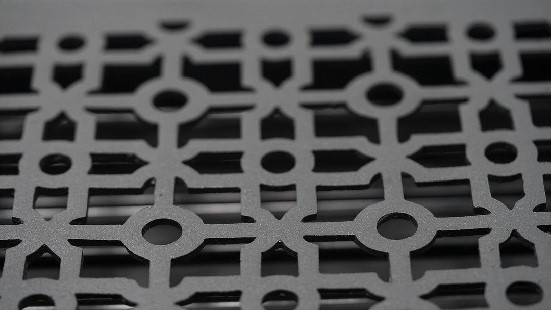 Madelyn Carter Cathedral Floor - Wall Registers (Cast Aluminum) Vent Cover Kay Hardware - VCU 12 x 12 (Overall 13.5 x 13.5) Black