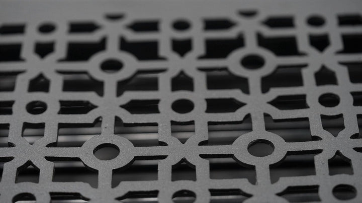 Madelyn Carter Cathedral Floor - Wall Registers (Cast Aluminum) Vent Cover Kay Hardware - VCU 12 x 12 (Overall 13.5 x 13.5) Black