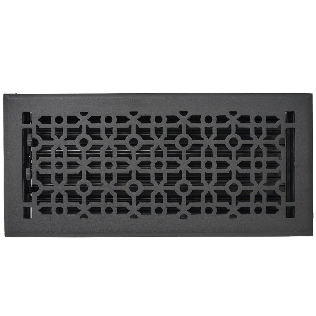 Madelyn Carter Cathedral Floor - Wall Registers (Cast Aluminum) Vent Cover Kay Hardware - VCU 4 x 10 (Overall Size: 5.25 x 11.5) Black
