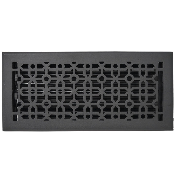 Madelyn Carter Cathedral Floor - Wall Registers (Cast Aluminum) Vent Cover Kay Hardware - VCU 4 x 10 (Overall Size: 5.25 x 11.5) Black