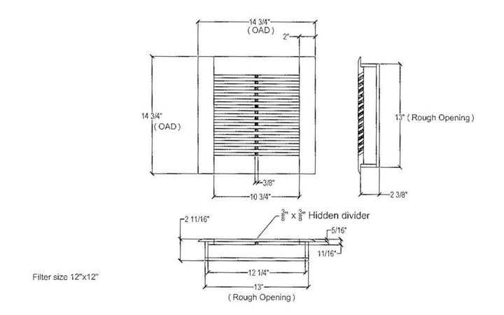 Wood Designs Filter Grille Air Return Filter Grille Grillworks, Inc - VCU
