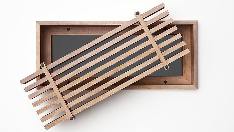 Linear Bar Inset - Flush Mount Removable Core Wood Grilles - Ceiling and Wall Flush Grille Vexell - VCU 2.25 x 10 Red Oak