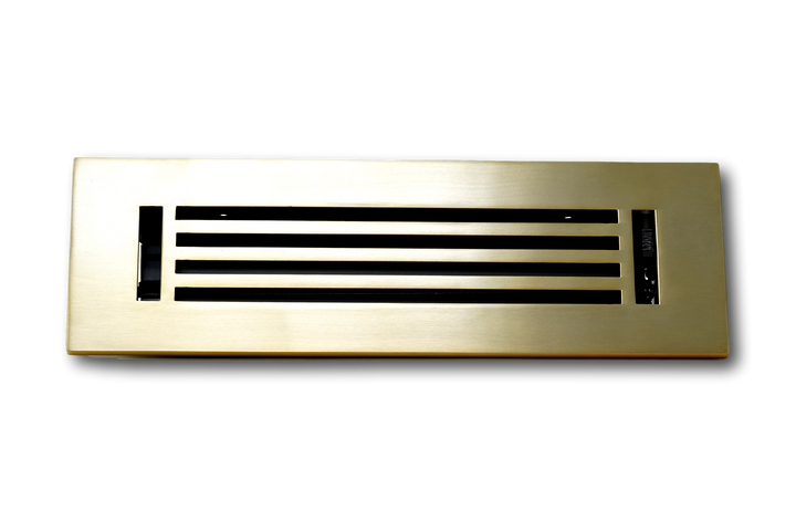 Madelyn Carter Cast Aluminum Linear Bar Vent Cover Vent Cover Asia Products - VCU 2 x 14 (Overall 3.75 x 15.5) Brushed Brass
