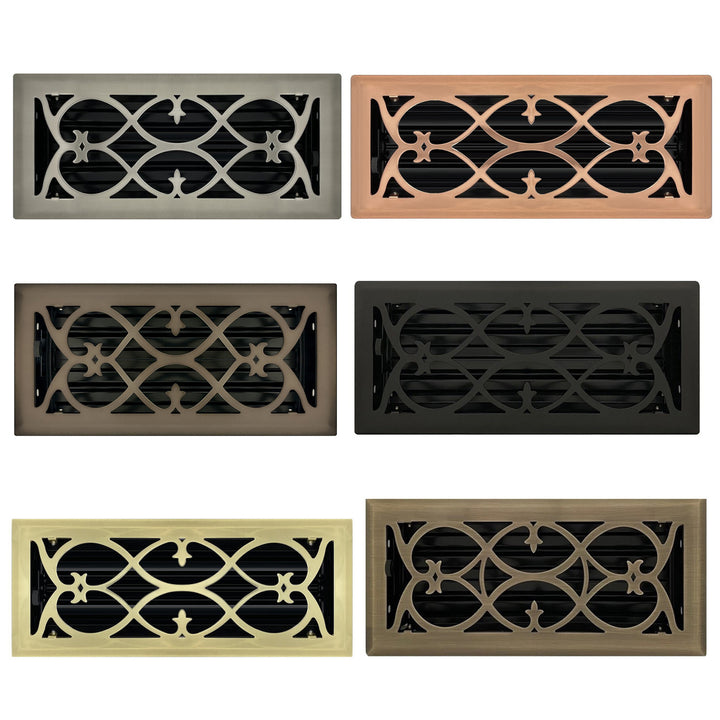 Victorian Floor and Wall Registers Vent Cover Steel Plated (Wholesale Registers) - VCU