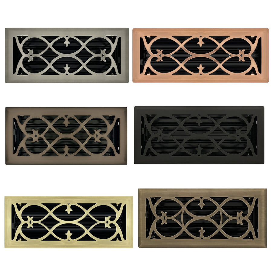 Victorian Floor and Wall Registers Vent Cover Steel Plated (Wholesale Registers) - VCU