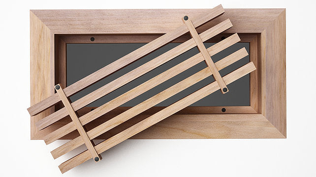 Angled Bar Surface Mount Wood Grilles - Ceiling and Wall Surface Mount Grille Vexell - VCU