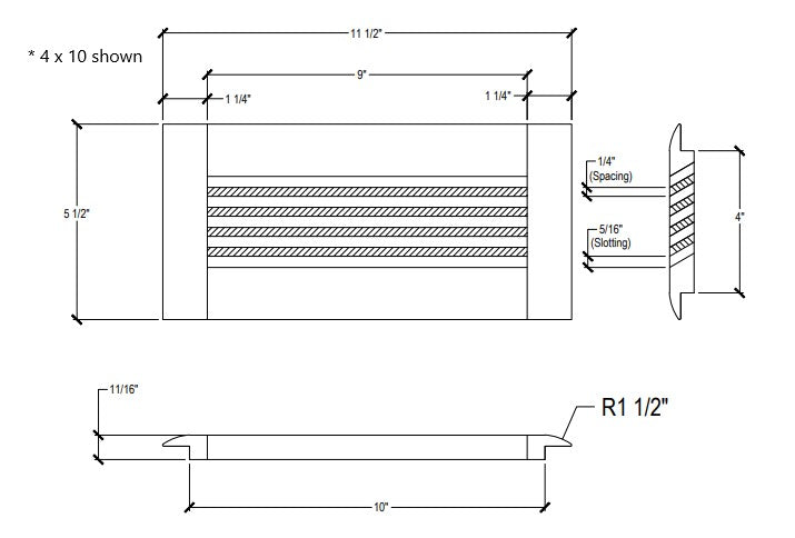 Wood Designs One Way Directional Insert Floor Registers