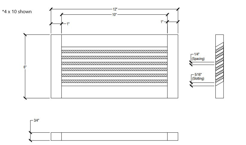 Wood Designs One Way Directional Flush Mount Slab Vent Cover Flush No Frame Vent Cover Grillworks, Inc - VCU